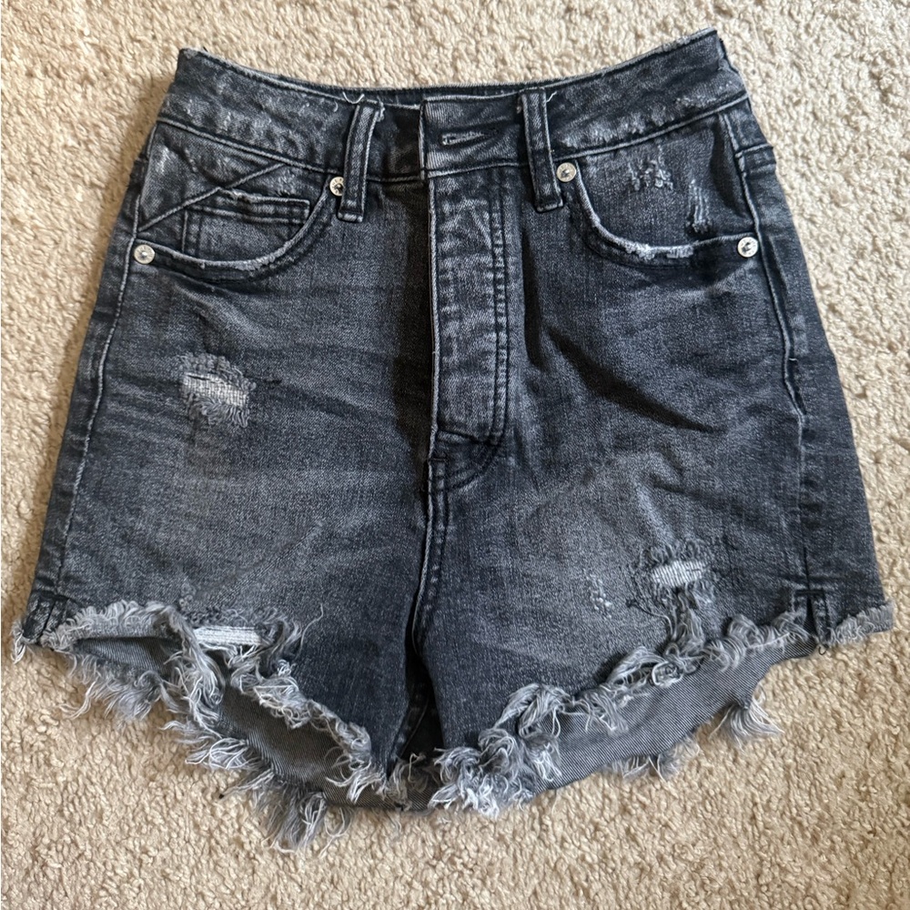 High waisted denim short